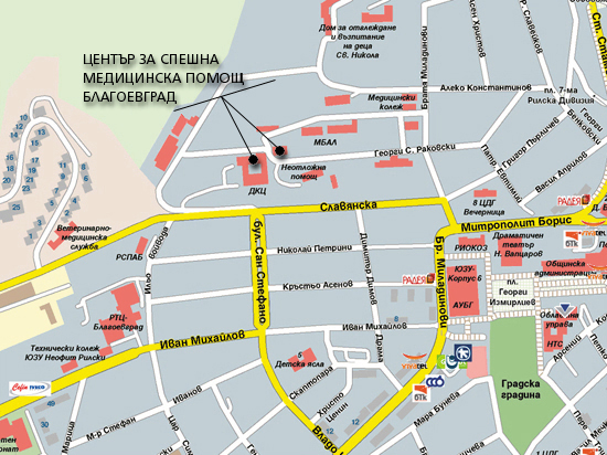 Карта ЦСМП - Благоевград